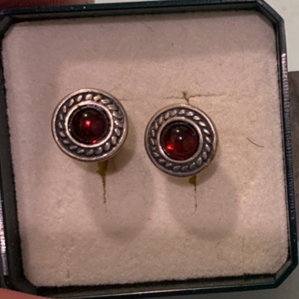 Baltic Amber Silver Post Earrings 925 Stud